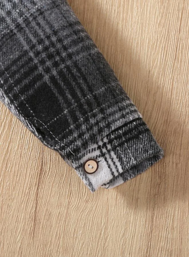 Take Two  Girls Checked Pocket Detail Buttoned Jacket for Women | Best Price UAE